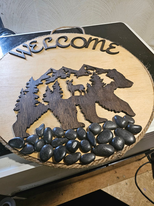 Welcome bear sign