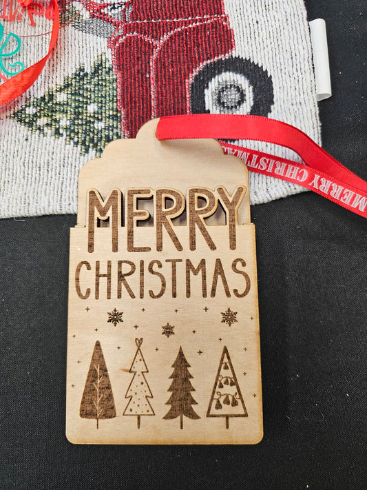 Gift card holder ornaments